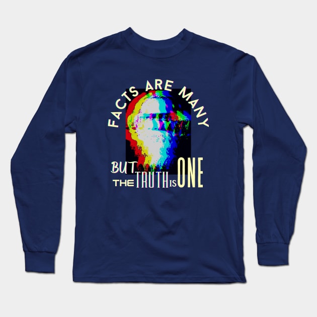 Tagore portrait art and quote: Facts are many, but the truth is one Long Sleeve T-Shirt by artbleed